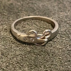 Sterling and CZ Mickey Buckle Ring Size 8